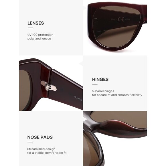 Vintage Oversized Aviator Sunglasses UV400 Polarized Women Men Eye Protection